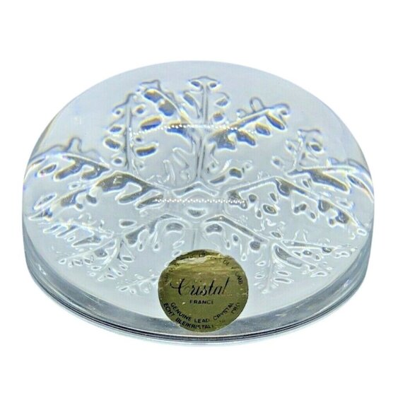 Genuine Lead Crystal Echt Bleikristall 24% PBO Snowflake Bubble Dome Paperweight - Picture 2 of 5